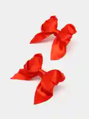 Красный бантики для волос, из атласной ленты