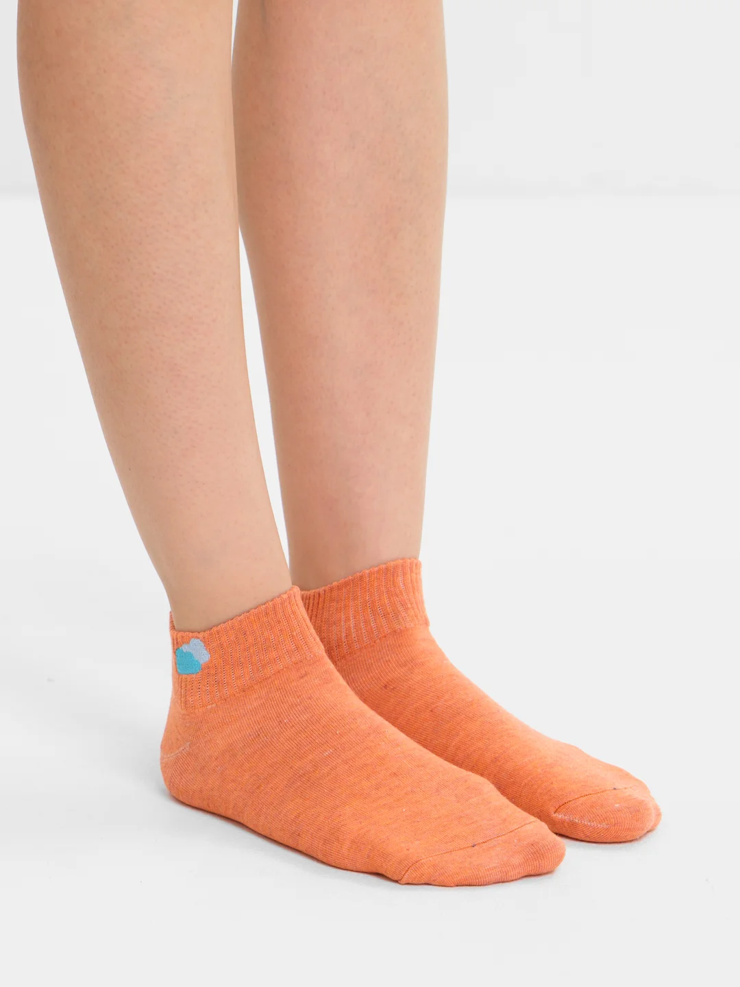 Оранжевый носки женские POOPSOCKS, средней длины, с вышивкой