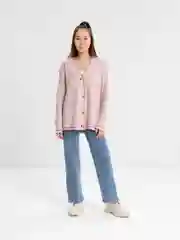 Розовый кардиган женский длинный
