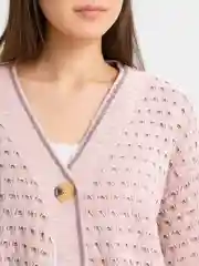 Розовый кардиган женский длинный