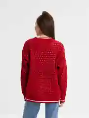 Красный кардиган женский длинный