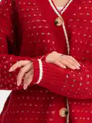 Красный кардиган женский длинный