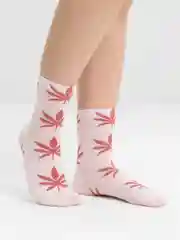 Розовый носки женские "Конопля", хлопок