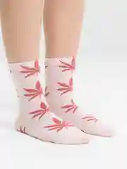 Розовый носки женские "Конопля", хлопок