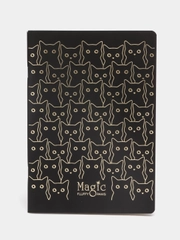 Тетрадь 40 л, А5, клетка "Black cat", матовая ламинация