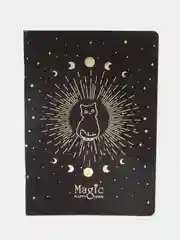 Черный тетрадь 40 л, А5, клетка "Black cat", матовая ламинация