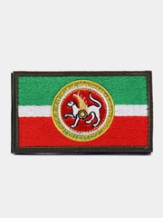 Нашивка на липучке флаг РТ, Татарстан, с гербом, 9 х 5 см