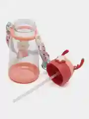 Коралловый меланж детская бутылка-поильник непроливайка для воды с силиконовой трубочкой и рожками, 600 мл