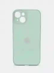 Мятный силиконовый чехол на iPhone 14, 14 Plus, 14 Pro, 14 Pro Max, со стеклянной панелью