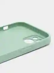 Мятный силиконовый чехол на iPhone 14, 14 Plus, 14 Pro, 14 Pro Max, со стеклянной панелью