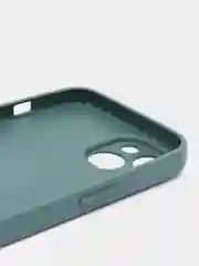 Тёмно-зелёный силиконовый чехол на iPhone 14, 14 Plus, 14 Pro, 14 Pro Max, со стеклянной панелью