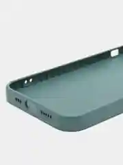 Тёмно-зелёный силиконовый чехол на iPhone 14, 14 Plus, 14 Pro, 14 Pro Max, со стеклянной панелью