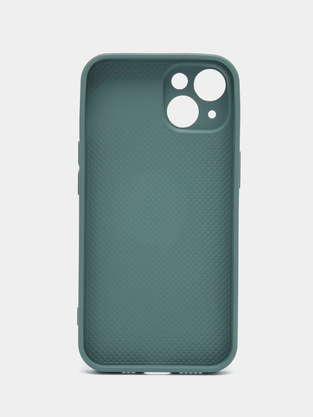 Тёмно-зелёный силиконовый чехол на iPhone 14, 14 Plus, 14 Pro, 14 Pro Max, со стеклянной панелью