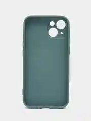 Тёмно-зелёный силиконовый чехол на iPhone 14, 14 Plus, 14 Pro, 14 Pro Max, со стеклянной панелью