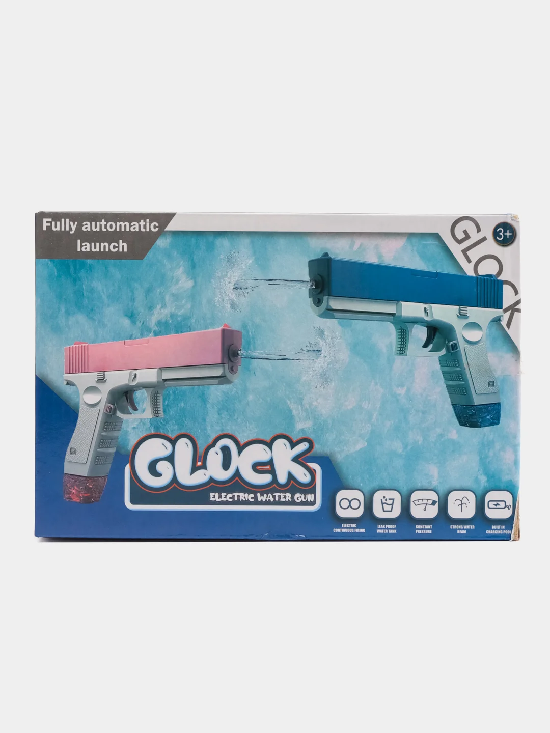 Розовый электрический водный пистолет CLOCK на аккумуляторе, для детей