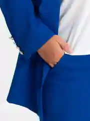 Синий костюм брючный классический женский, большие размеры