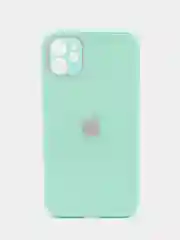 Мятный силиконовый чехол для iPhone 11, со стеклянной панелью и защитой для камеры