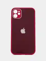 Фуксия силиконовый чехол для iPhone 11, со стеклянной панелью и защитой для камеры
