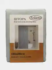 Зелёный хаки штора для ванной комнаты тканевая Solano, 180 х 200 см, c кольцами, текстура льна, с утяжелителем