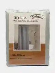 Зелёный хаки штора для ванной комнаты тканевая Solano, 180 х 200 см, c кольцами, текстура льна, с утяжелителем