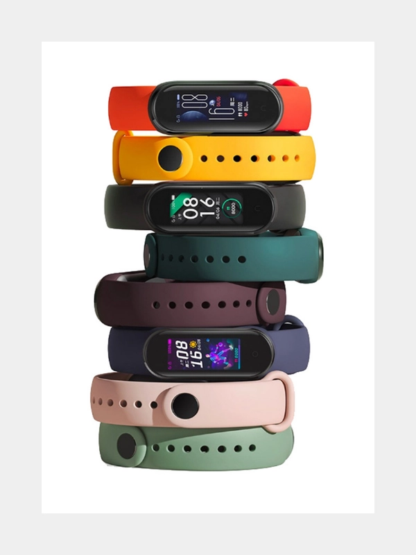 Силиконовый ремешок для фитнес браслета Xiaomi Mi Band 5 / Mi Band 6