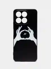 Пастельно-коралловый силиконовый чехол для HONOR X8a (Хонор Х8А), с принтом, с рисунком
