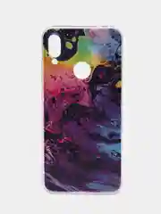 Пурпурный силиконовый чехол на Xiaomi Redmi Note 7 / Сяоми Редми Нот 7 прозрачный, с рисунком