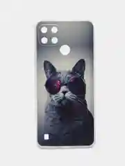 Синий меланж силиконовый чехол на Oppo Realme C21Y/C25Y / Оппо Реалми C21Y/C25Y прозрачный, с рисунком