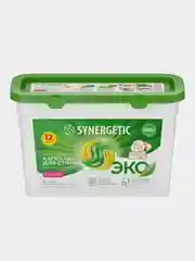 Капсулы для стирки SYNERGETIC COLOR, для цветного белья, 12 штук
