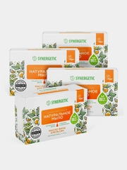 Натуральное туалетное мыло SYNERGETIC "Масло мяты и апельсин", твердое, кусковое, 4*90г