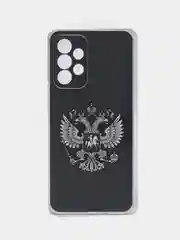 Приглушённый хаки чехол на Samsung Galaxy A33 5G / Галакси А33 5G прозрачный, с рисунком, защита камеры