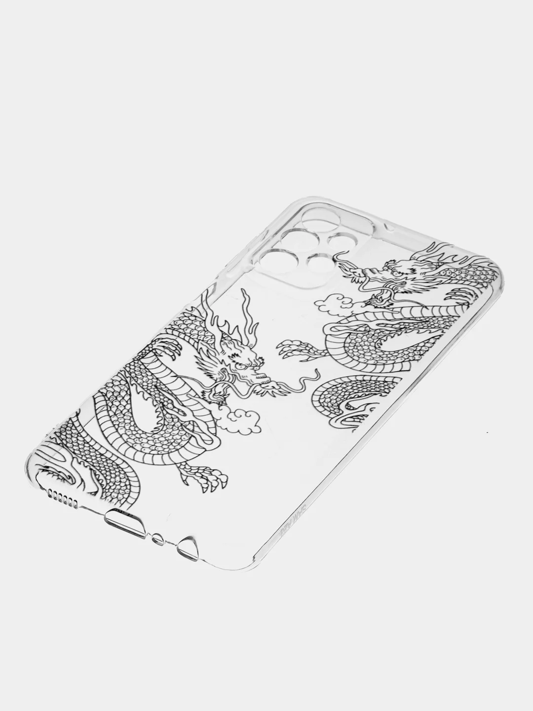 Пудровый чехол силиконовый на Samsung Galaxy A23 / Самсунг А23 прозрачный с рисунком, защита камеры