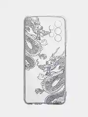 Пудровый чехол силиконовый на Samsung Galaxy A23 / Самсунг А23 прозрачный с рисунком, защита камеры