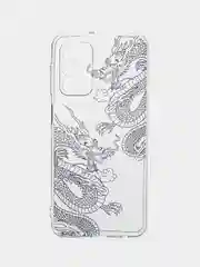 Пудровый чехол силиконовый на Samsung Galaxy A23 / Самсунг А23 прозрачный с рисунком, защита камеры