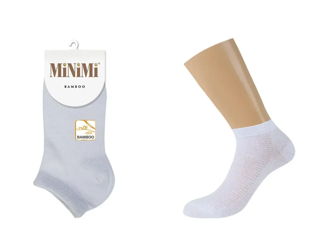 Белый носки MiNiMi женские BAMBOO 2201, бамбук, с удобной резинкой