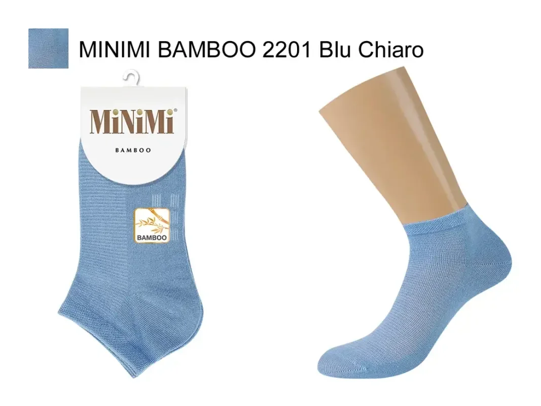 Голубой носки MiNiMi женские BAMBOO 2201, бамбук, с удобной резинкой