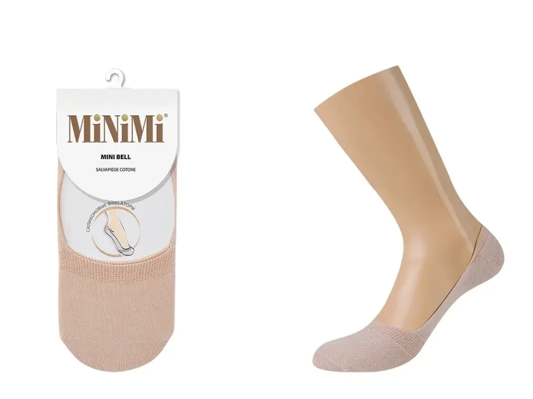 Бежевый подследники MiNiMi женские BELL, следки, летние, хлопок
