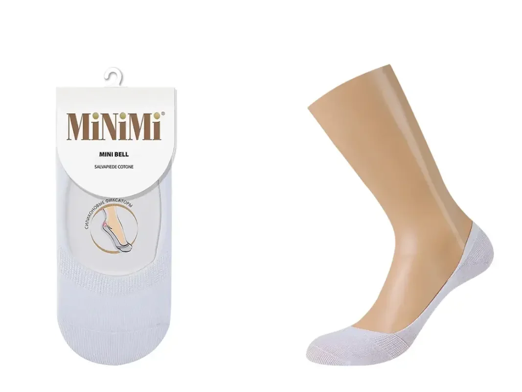 Белый подследники MiNiMi женские BELL, следки, летние, хлопок