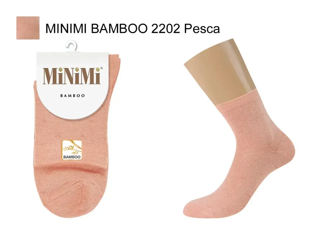 Пастельно-коралловый носки MiNiMi женские BAMBOO 2202, высокие, с удобной резинкой