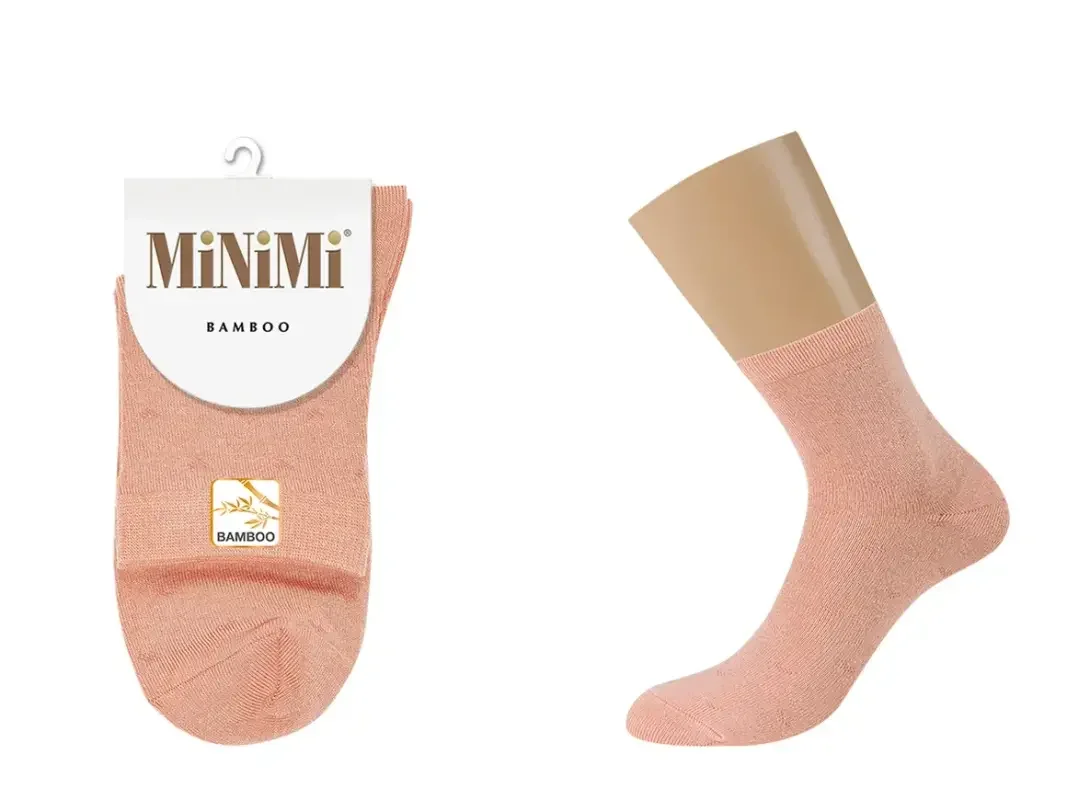 Пастельно-коралловый носки MiNiMi женские BAMBOO 2202, высокие, с удобной резинкой