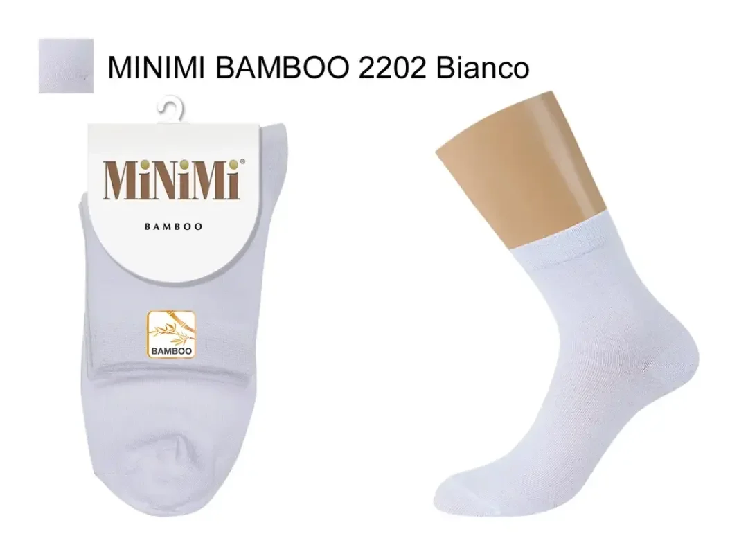 Белый носки MiNiMi женские BAMBOO 2202, высокие, с удобной резинкой
