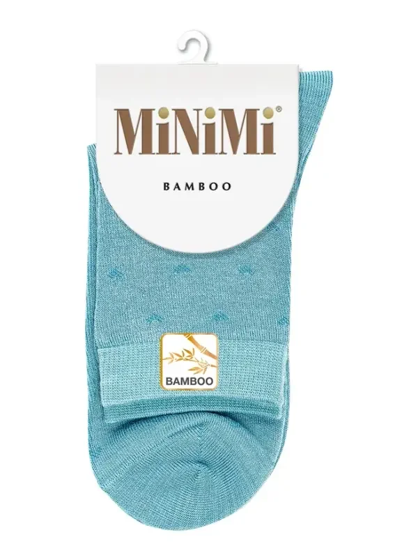 Голубой носки MiNiMi женские BAMBOO 2202, высокие, с удобной резинкой