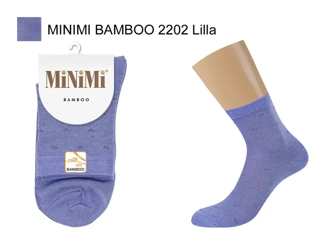 Фиолетовый носки MiNiMi женские BAMBOO 2202, высокие, с удобной резинкой