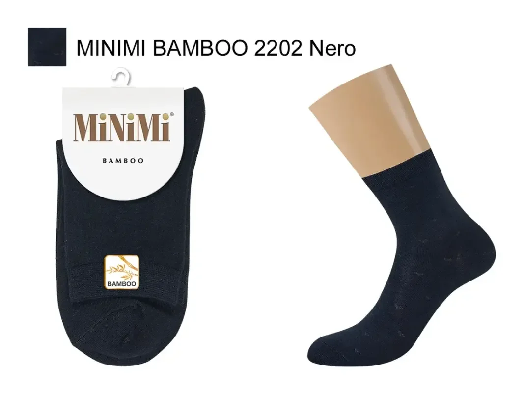 Черный носки MiNiMi женские BAMBOO 2202, высокие, с удобной резинкой