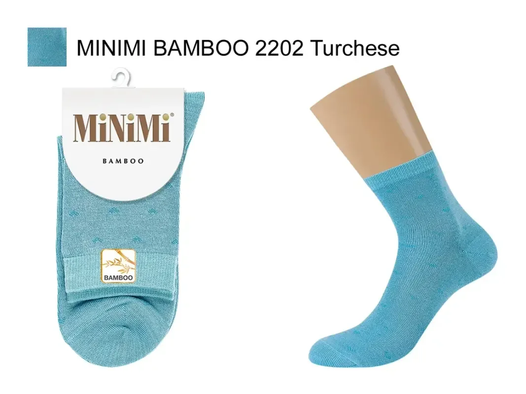 Голубой носки MiNiMi женские BAMBOO 2202, высокие, с удобной резинкой