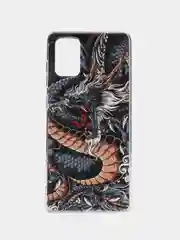 Коричневый чехол на Samsung Galaxy A71 4G / Самсунг А71 4G прозрачный, с рисунком, защита камеры