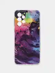 Пурпурный чехол на Samsung Galaxy A33 5G / Галакси А33 5G прозрачный, с рисунком, защита камеры