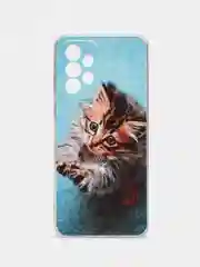 Светло-коричневый чехол на Samsung Galaxy A33 5G / Галакси А33 5G прозрачный, с рисунком, защита камеры