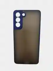 Темно-синий чехол для Samsung Galaxy S21 FE матовый пластиковый