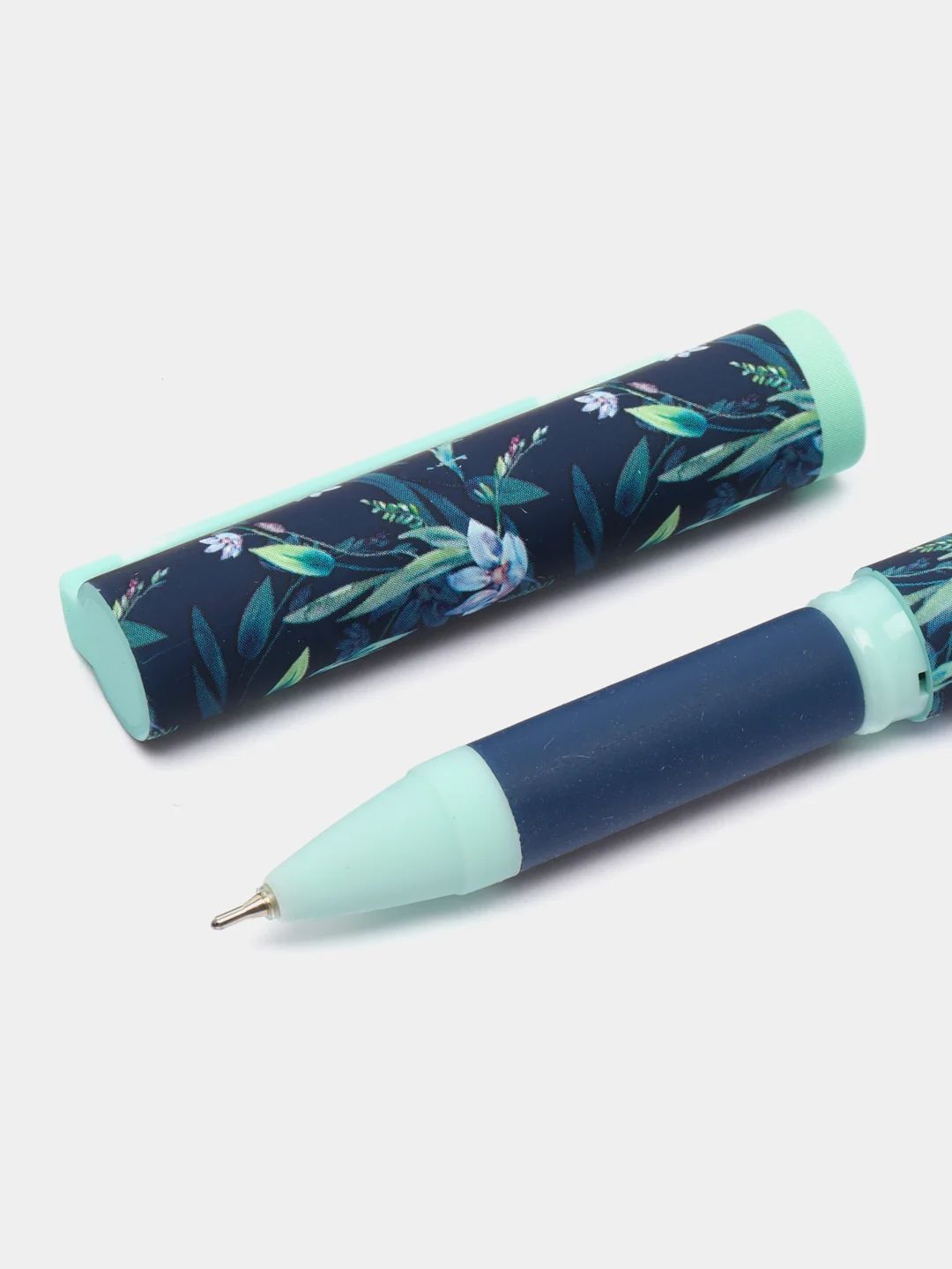 Зеленый ручка шариковая Greenwich Line "Blue flowers", синяя, 0,7 мм